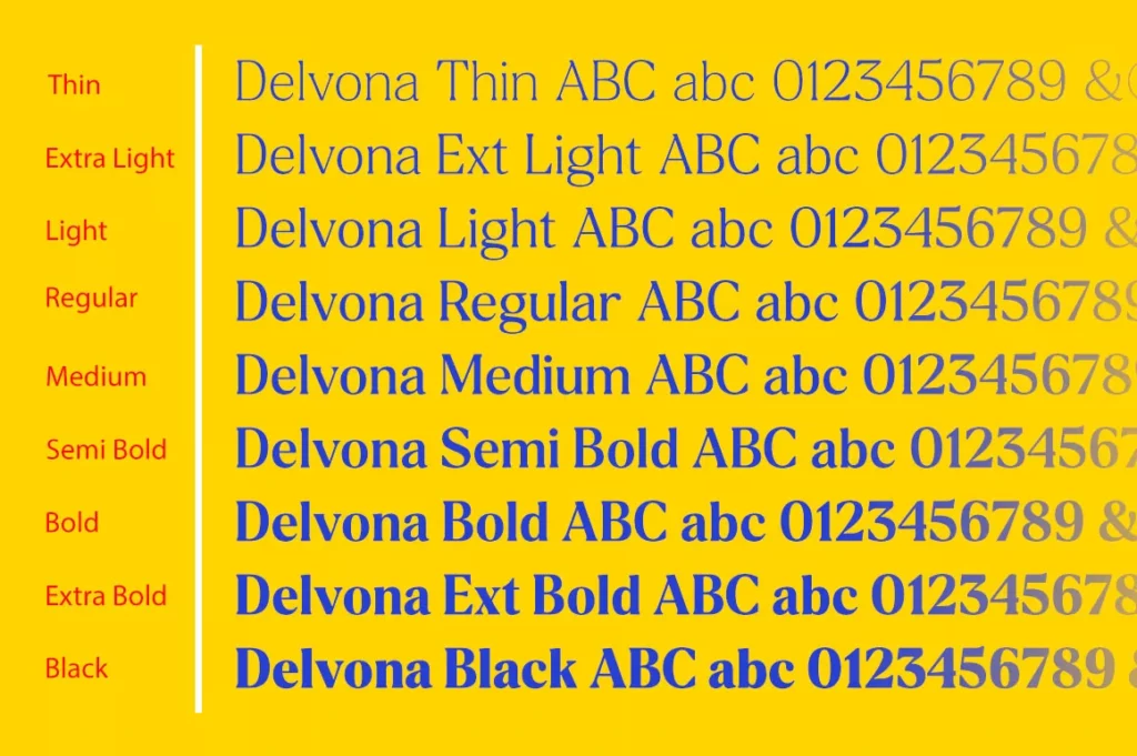 Delvona Font Family